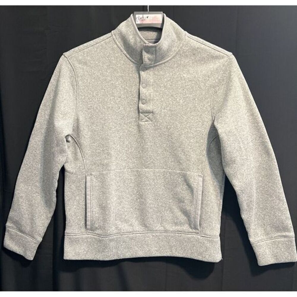 Goodfellow Men's‎ Cotton Polyester Fleece Pullover 1/4 Zip Sweater Gray-Size Med